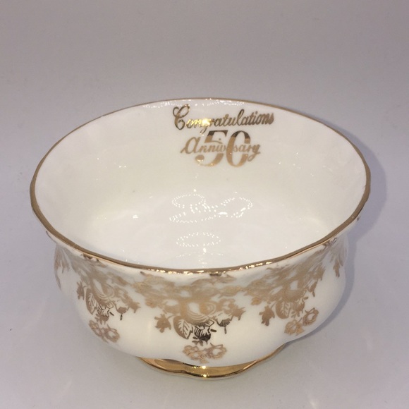 Royal Albert Golden Wedding Anniversary 50th Cream & Sugar Dish Set Bone China - Picture 9 of 13